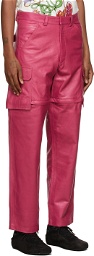 Jacquemus Pink La Montagne 'Le Pantalon Pêche' Leather Pants