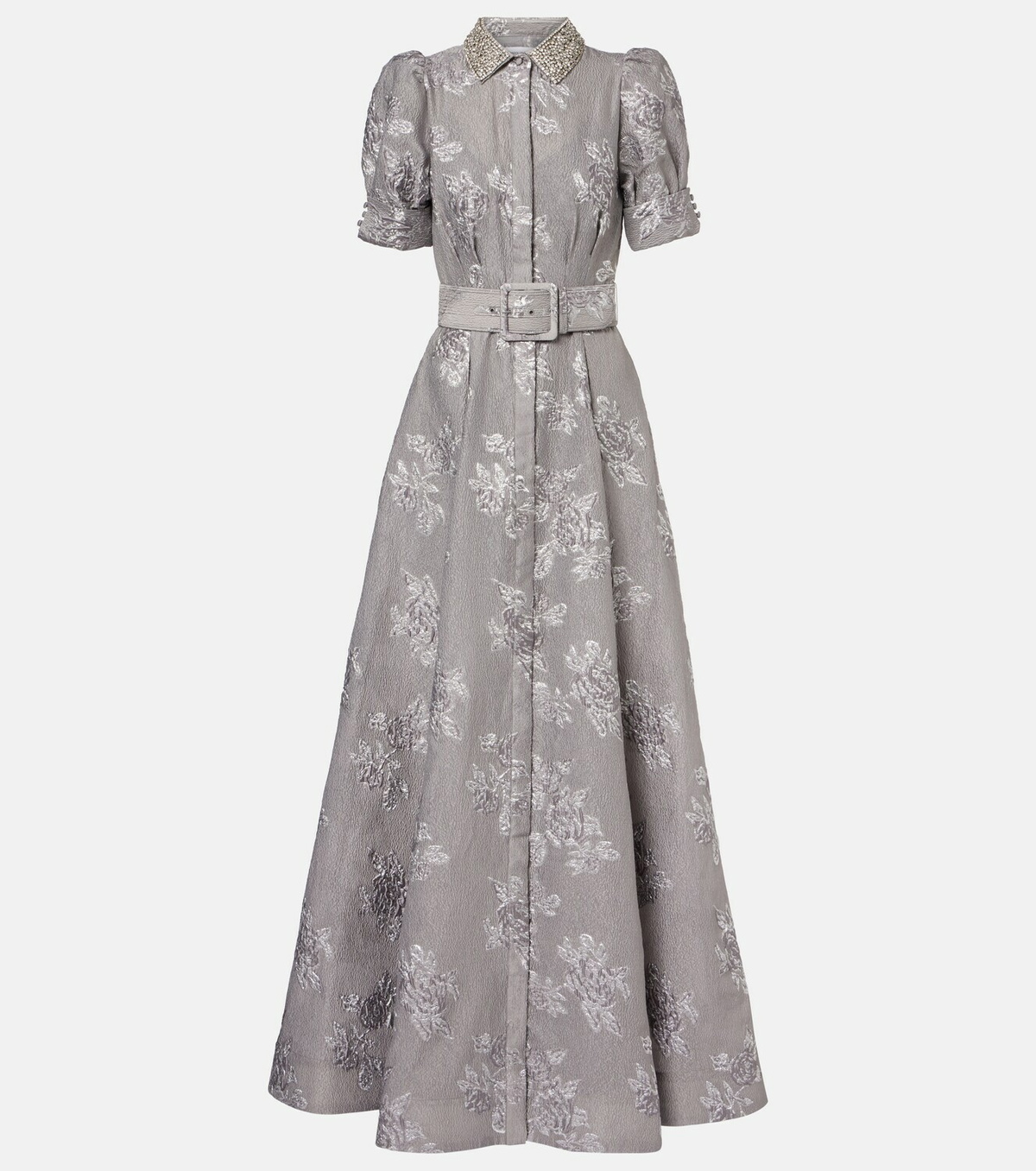 Rebecca Vallance Ruth embellished belted brocade gown