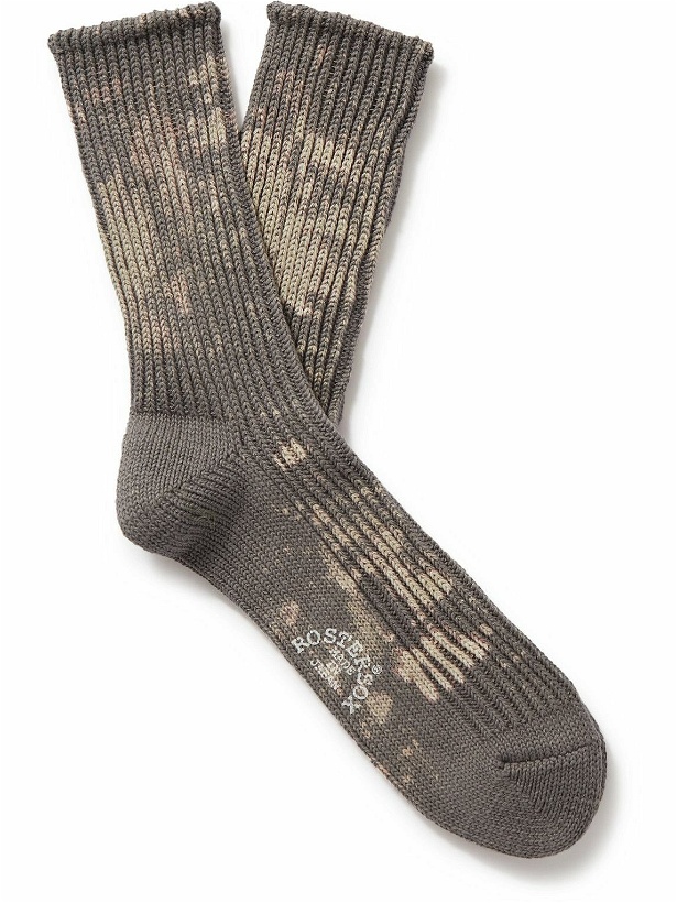 Photo: Rostersox - Ribbed Printed Cotton-Blend Socks