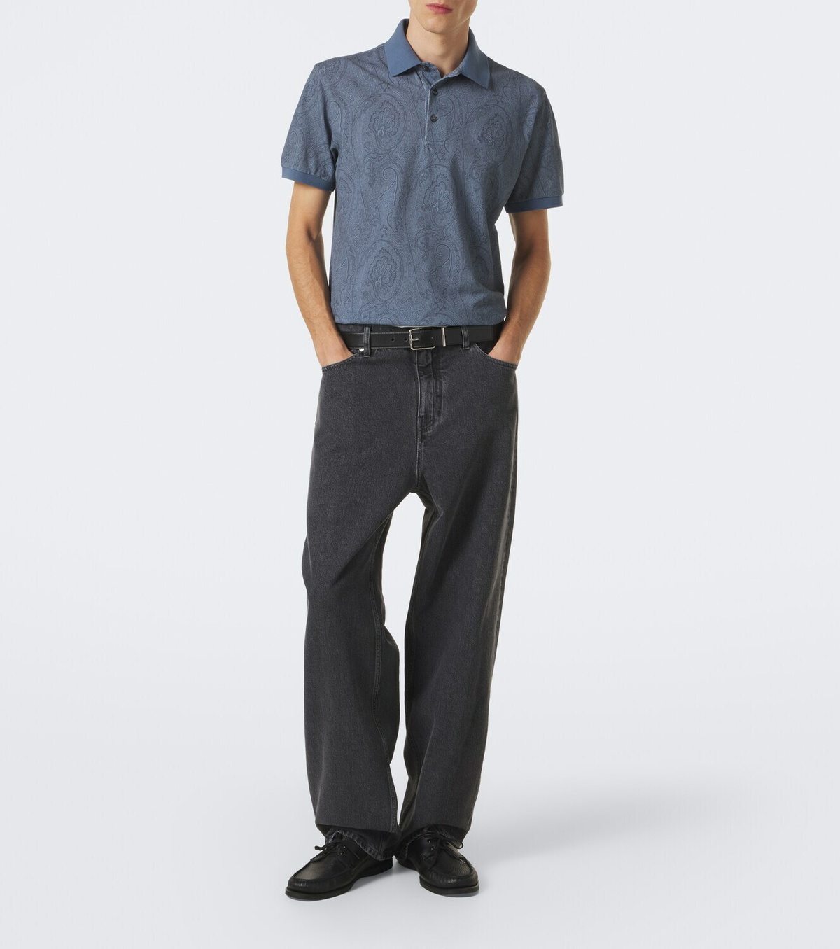 Etro Paisley cotton piqué polo shirt