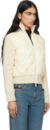 Burberry Off-White Check-Stitch Nylon & Wool Jacket