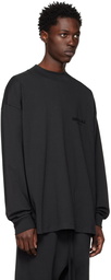 Fear of God ESSENTIALS Black Flocked Long Sleeve T-Shirt