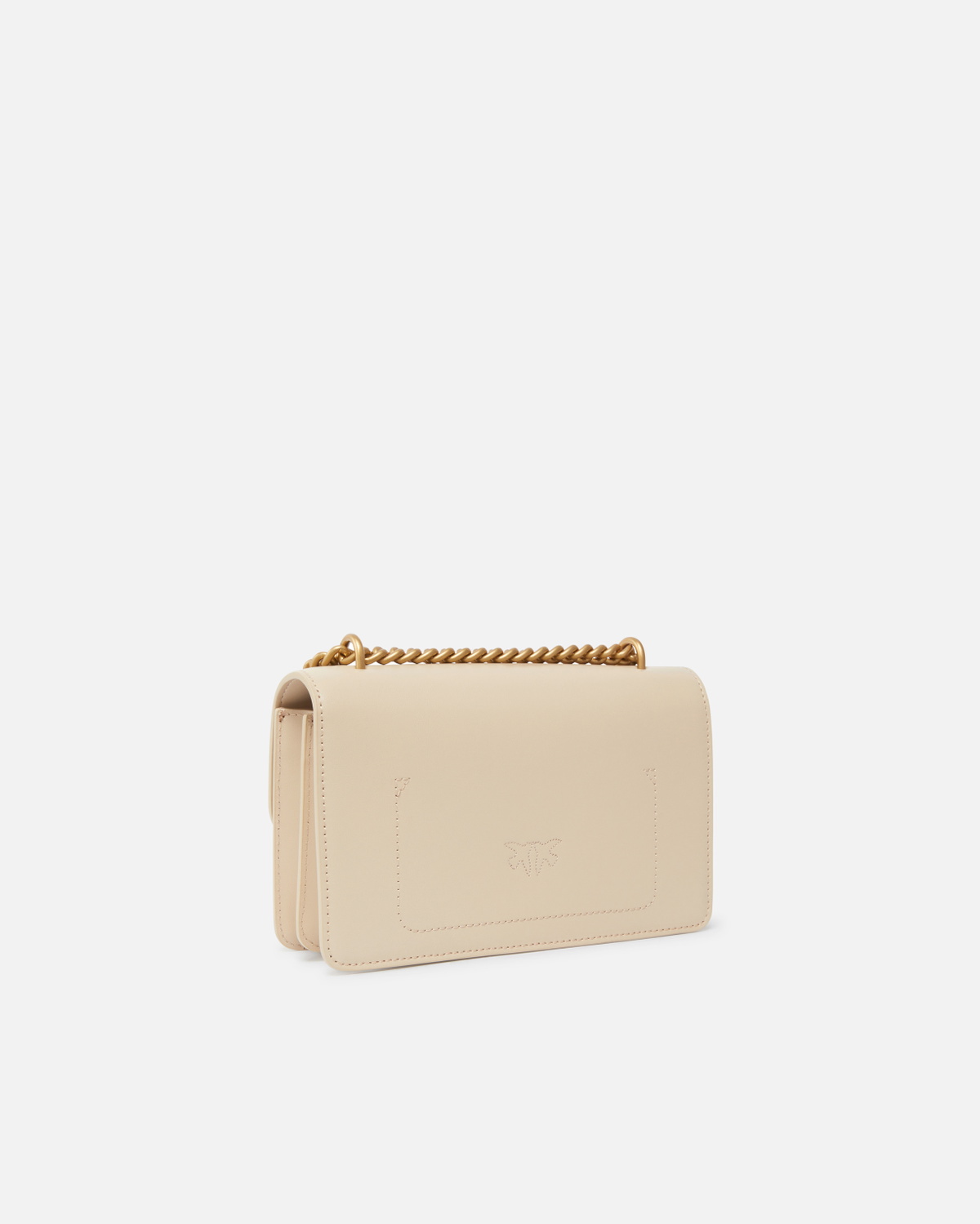 Bolso Mini Love Bag De Pinko Para Mujer - Blanco Y Oro Antiguo, Piel Suave Y Correa Ajustable