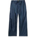 Monitaly - Navy Too Easy Wide-Leg Nylon Drawstring Trousers - Blue