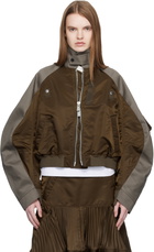 sacai Brown Chino & Twill Bomber Jacket