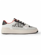 Balmain - B-Court Snake-Effect Leather and Suede Sneakers - White