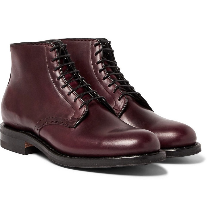 Photo: Viberg - Leather Derby Boots - Men - Burgundy
