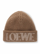 LOEWE - Logo-Embroidered Ribbed Wool Beanie