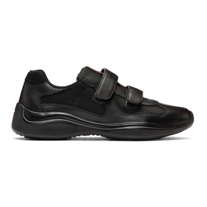 Photo: Prada Black Mesh and Leather Velcro Sneakers
