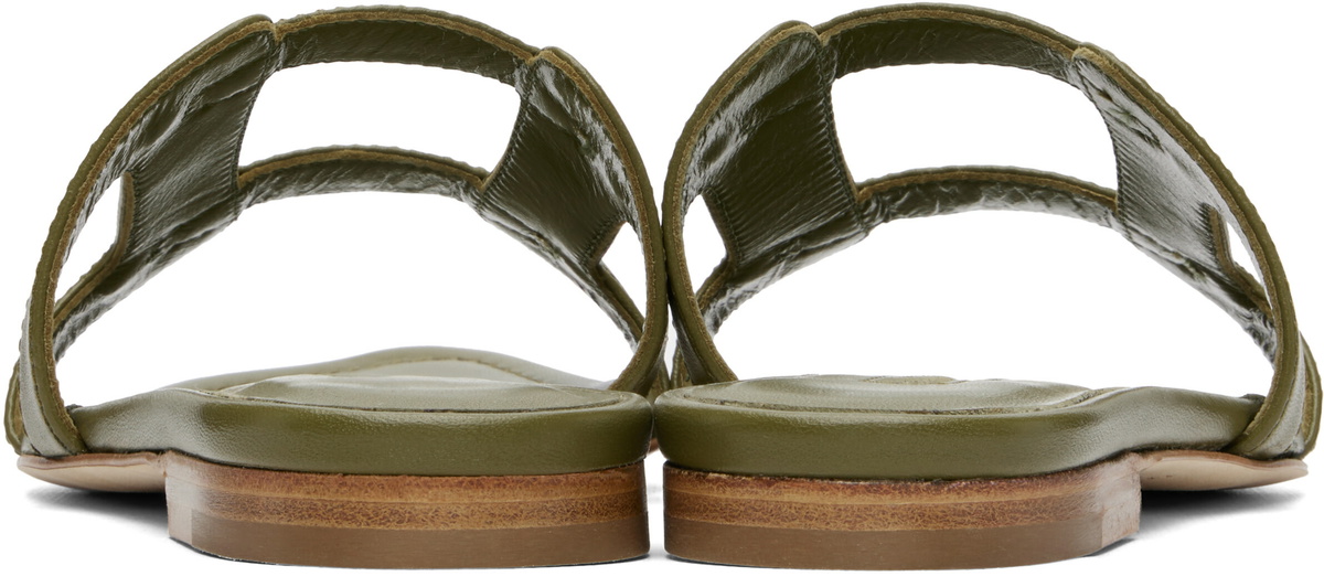 Manolo Blahnik Brown Grellanuflat Nappa Leather Flat Sandals