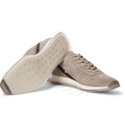 Rick Owens - New Vintage Runner Leather-Trimmed Suede Sneakers - Gray