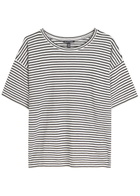 Eileen Fisher Striped Cotton-knit T-shirt Black And White