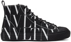 Valentino Garavani Black & White All Over 'VLTN' High Sneakers