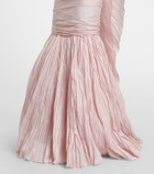 Marmar Halim Pleated taffeta bustier gown and cape set