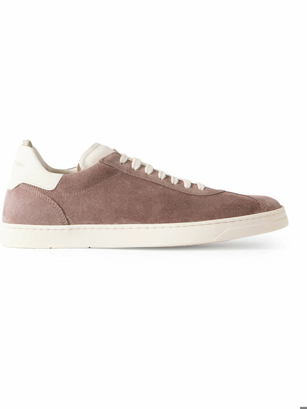 Photo: Officine Creative - Karma Leather-Trimmed Suede Sneakers - Purple
