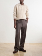 Altea - Ribbed Virgin Wool Polo Shirt - Neutrals