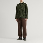 Service Works Men's Patterned Easy Chef Shirt in Green Leopard
