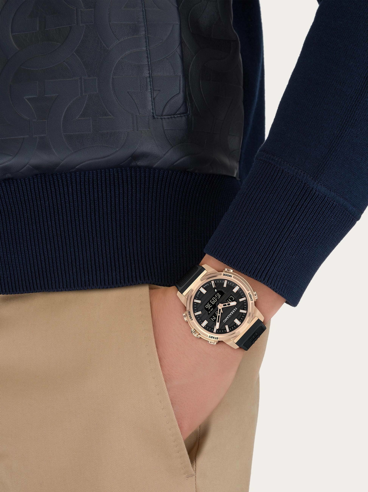 Ferragamo Mens Ferragamo Sport Anadigit Watch in Black