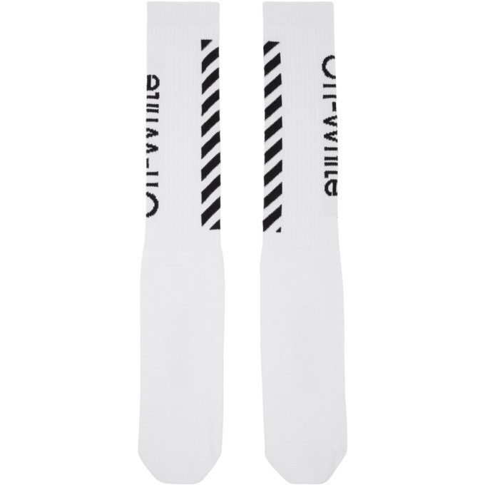 Photo: Off-White White and Black Diagonal Socks