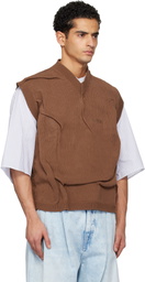 Hed Mayner Brown Knit Sweater Vest