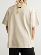 Fear of God - Logo-Flocked Cotton-Jersey T-Shirt - Neutrals