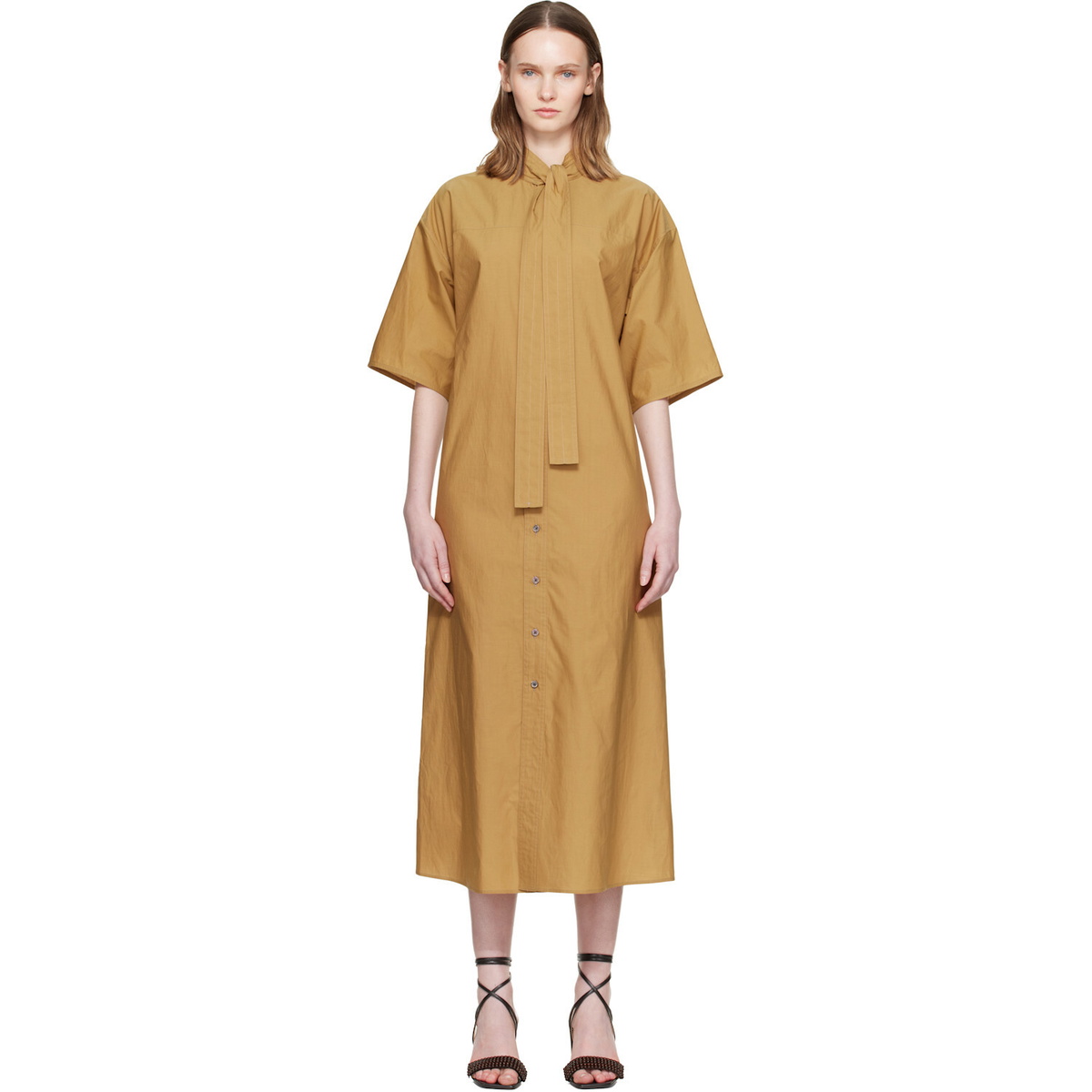 LEMAIRE Tan Reversible Tube Midi Dress