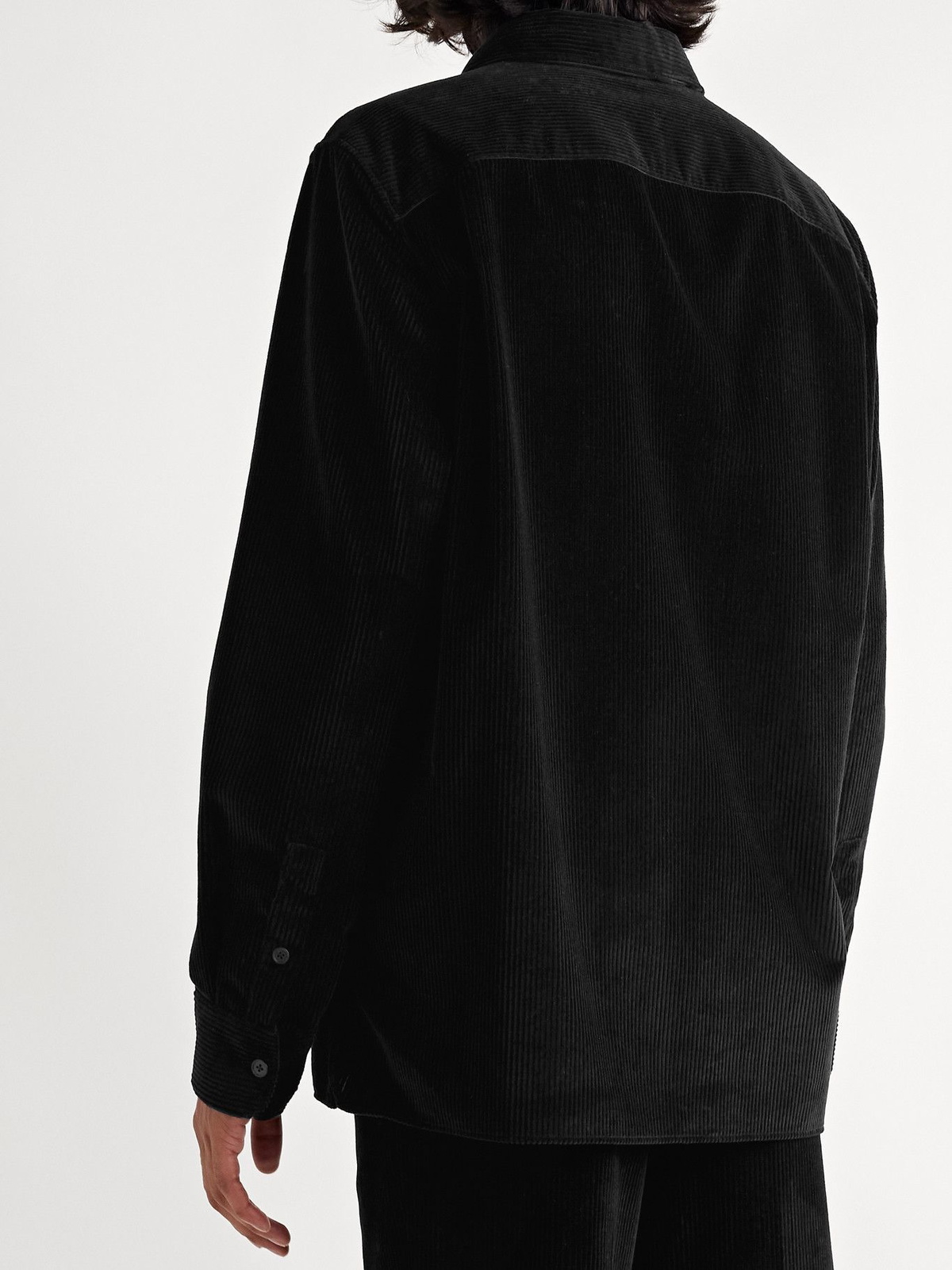 The Row Beto Wool Corduroy Shirt Black The Row