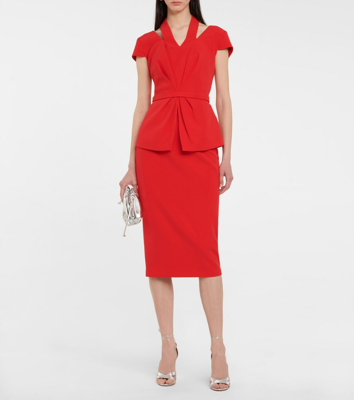 Safiyaa Ramona crêpe halterneck cutout top