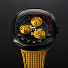 Nubeo Tri-Star Orbit Yellow Dial Mens Watch NB-6116-06