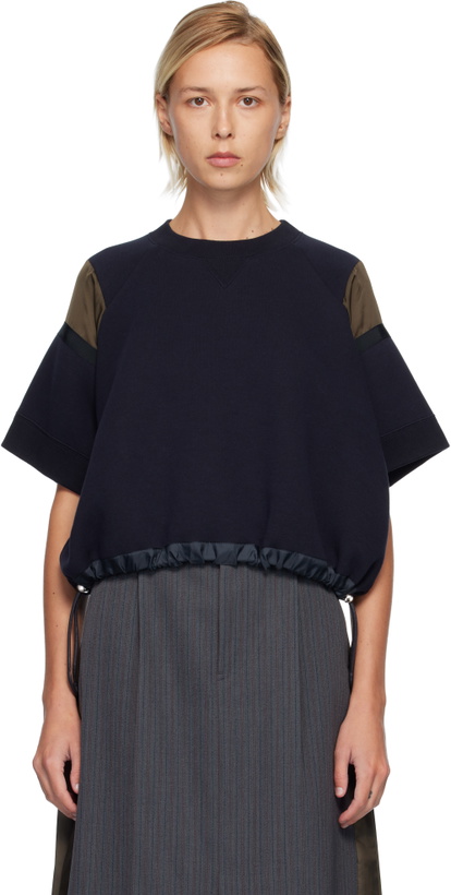 Photo: sacai Navy Sponge Sweat Sweatshirt