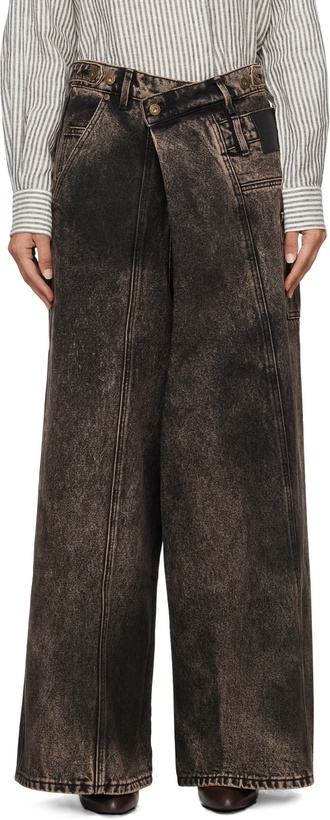 Photo: Feng Chen Wang Brown Wrap Front Jeans