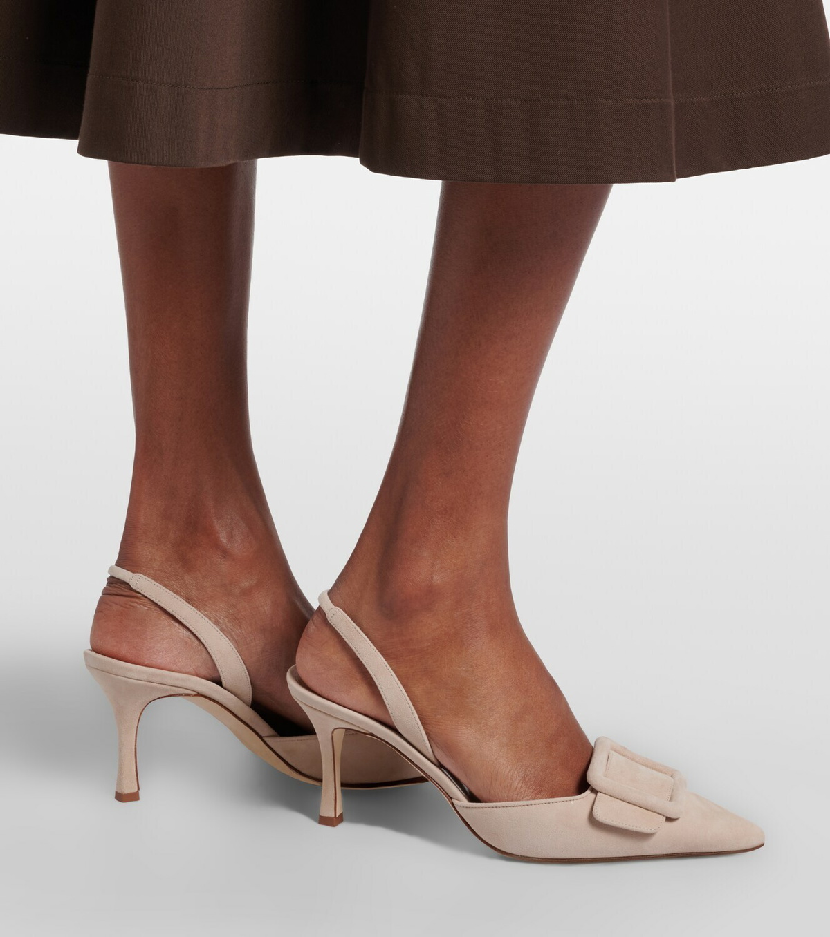 Manolo Blahnik Maysli suede slingback pumps