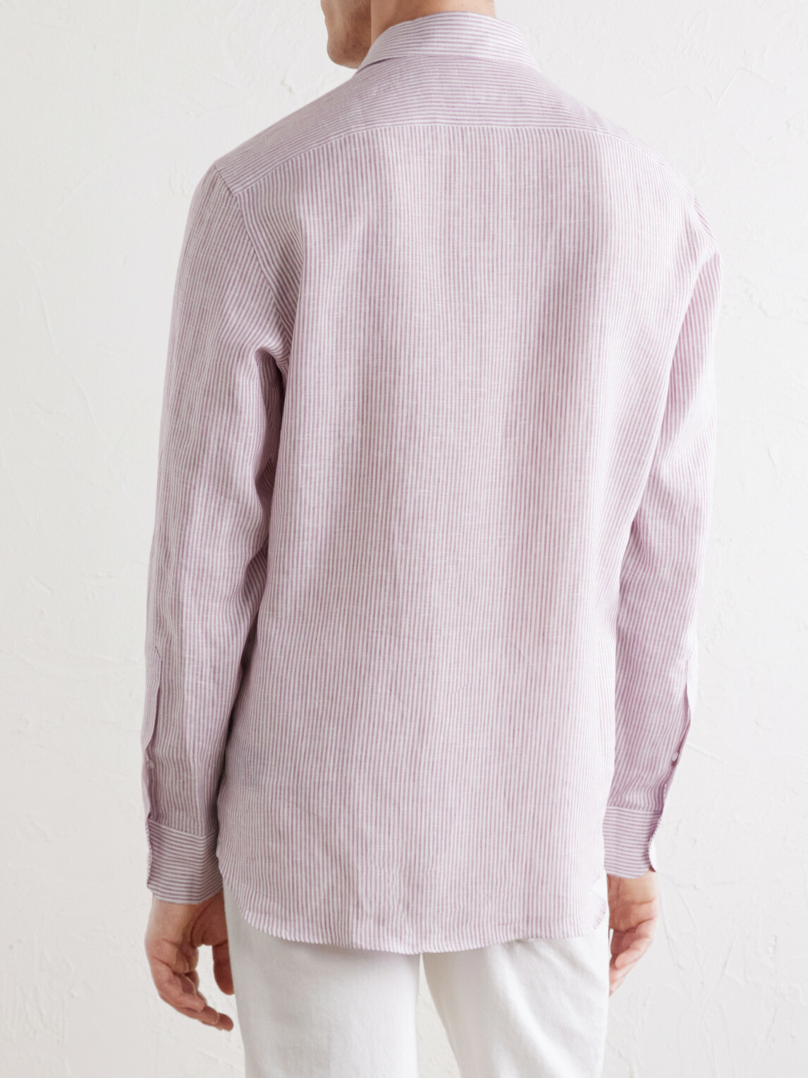 Zegna - Striped Linen Shirt - Pink