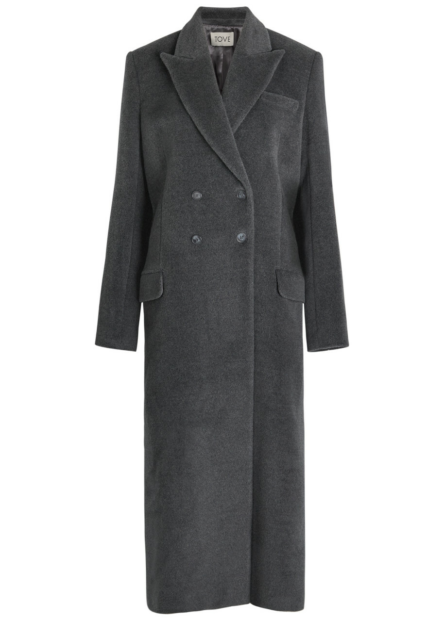 Tove Gilda Double-breasted Wool Coat Grey