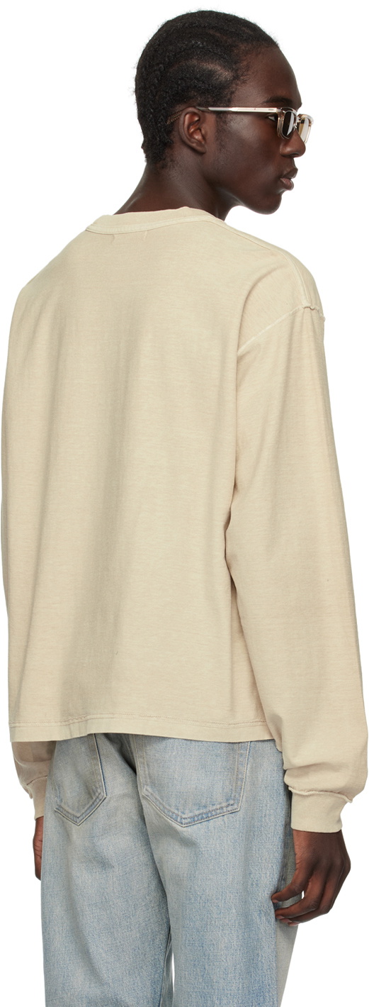John Elliott Beige Reversed Long Sleeve T-Shirt