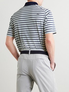 Kjus Golf - Luis Striped Stretch-Jersey Polo Shirt - Blue