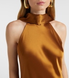 Galvan Sienna halterneck satin gown