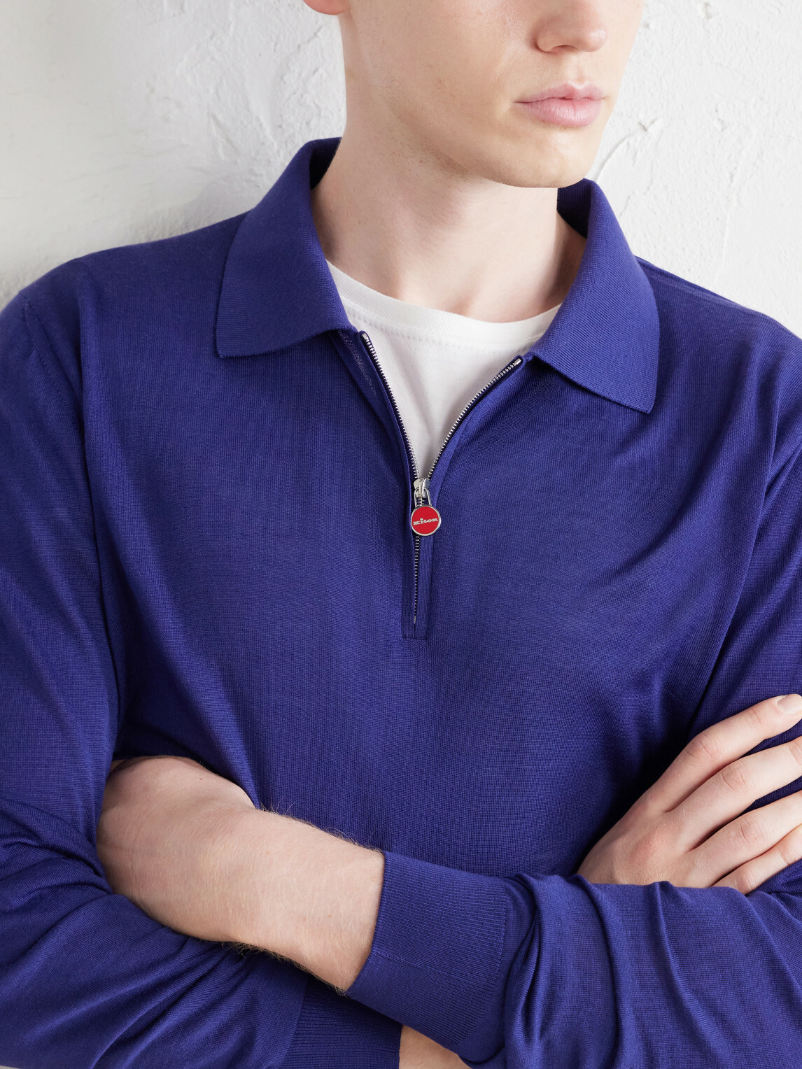 Kiton - Wool Half-Zip Sweater - Blue
