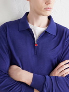 Kiton - Wool Half-Zip Sweater - Blue