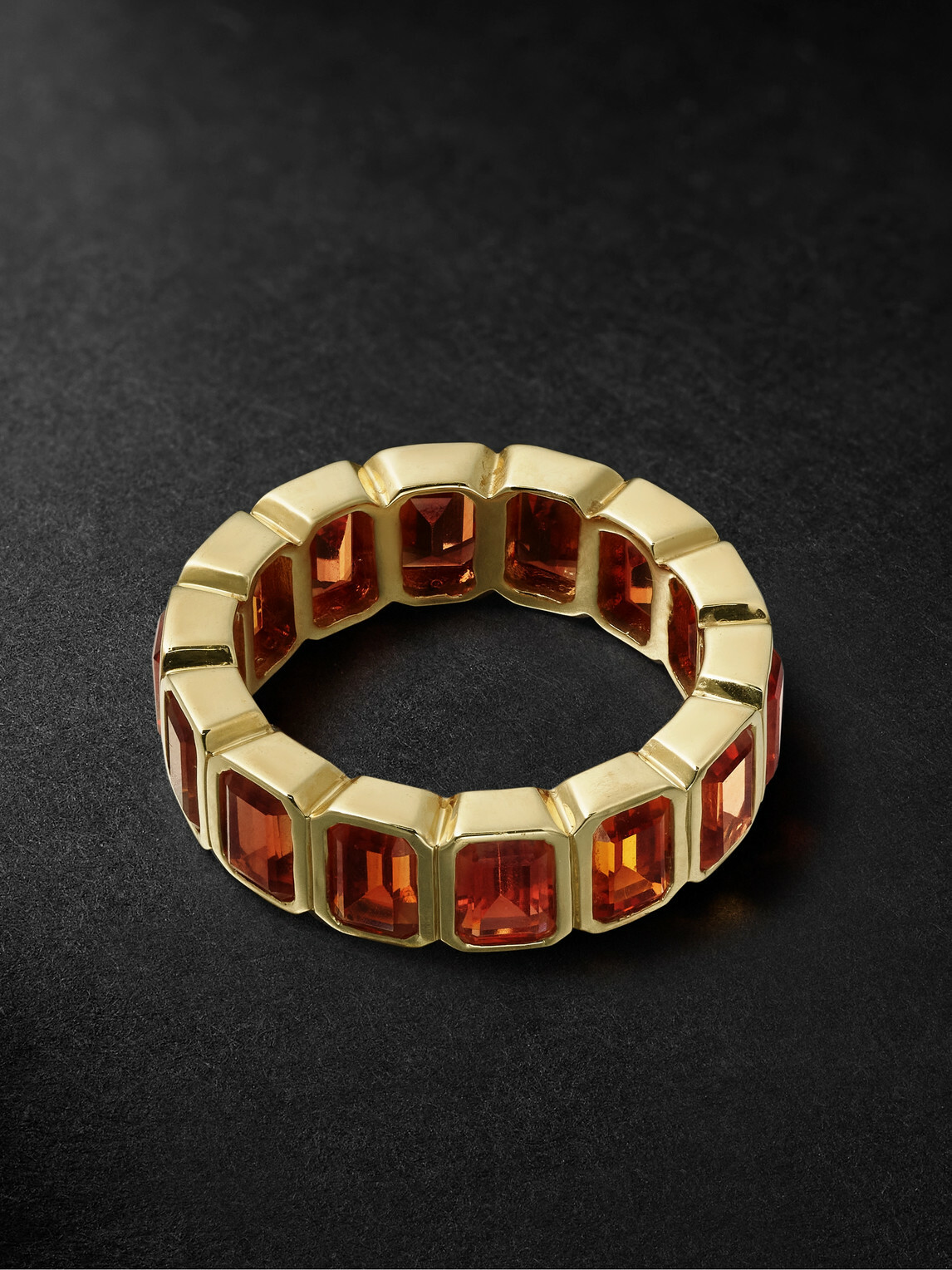 42 SUNS - 14-Karat Gold Orange Sapphire Eternity Ring - Orange