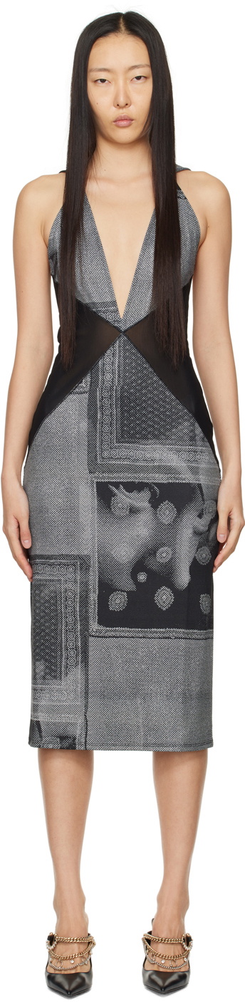 Miaou Black & White Joan Midi Dress