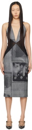 Miaou Black & White Joan Midi Dress