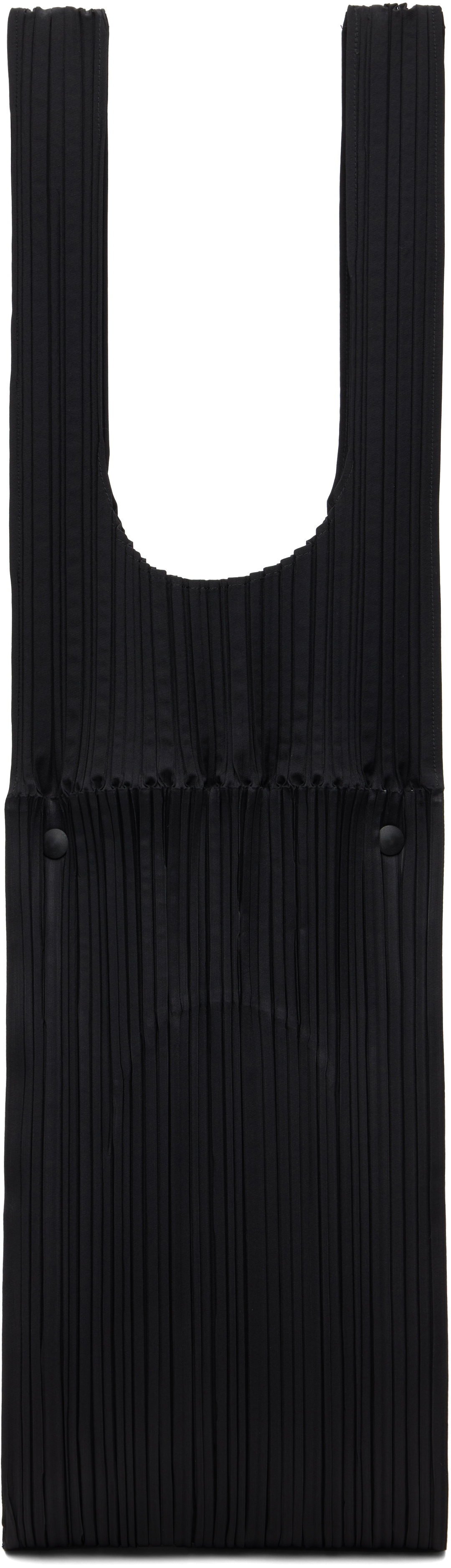 PLEATS PLEASE ISSEY MIYAKE Black Pleats Bridge Tote