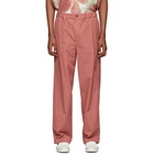 Issey Miyake Men Pink Gabardine Trousers