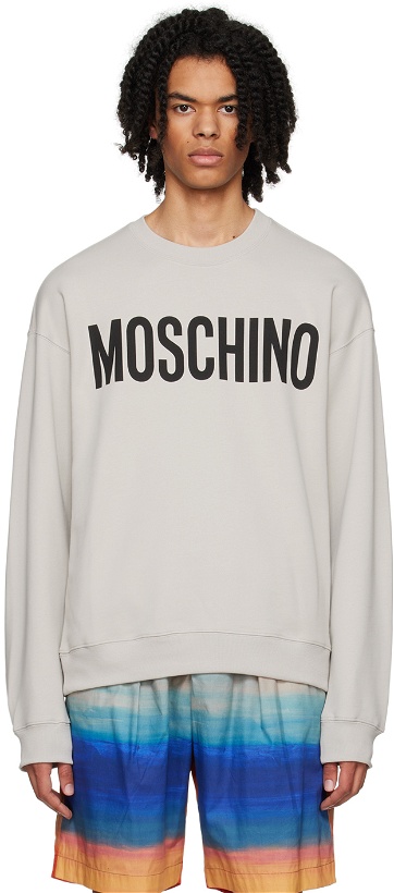 Photo: Moschino Gray Printed Sweatshirt