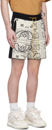 Rhude Black & White Banco Shorts