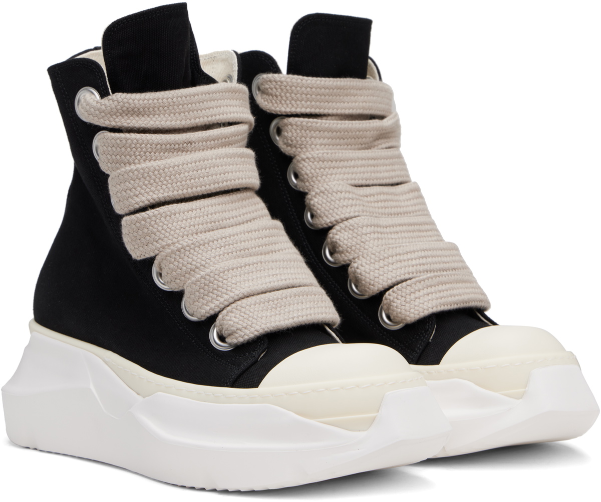 Rick Owens DRKSHDW Black Hollywood Jumbo Laces Abstract Sneaks