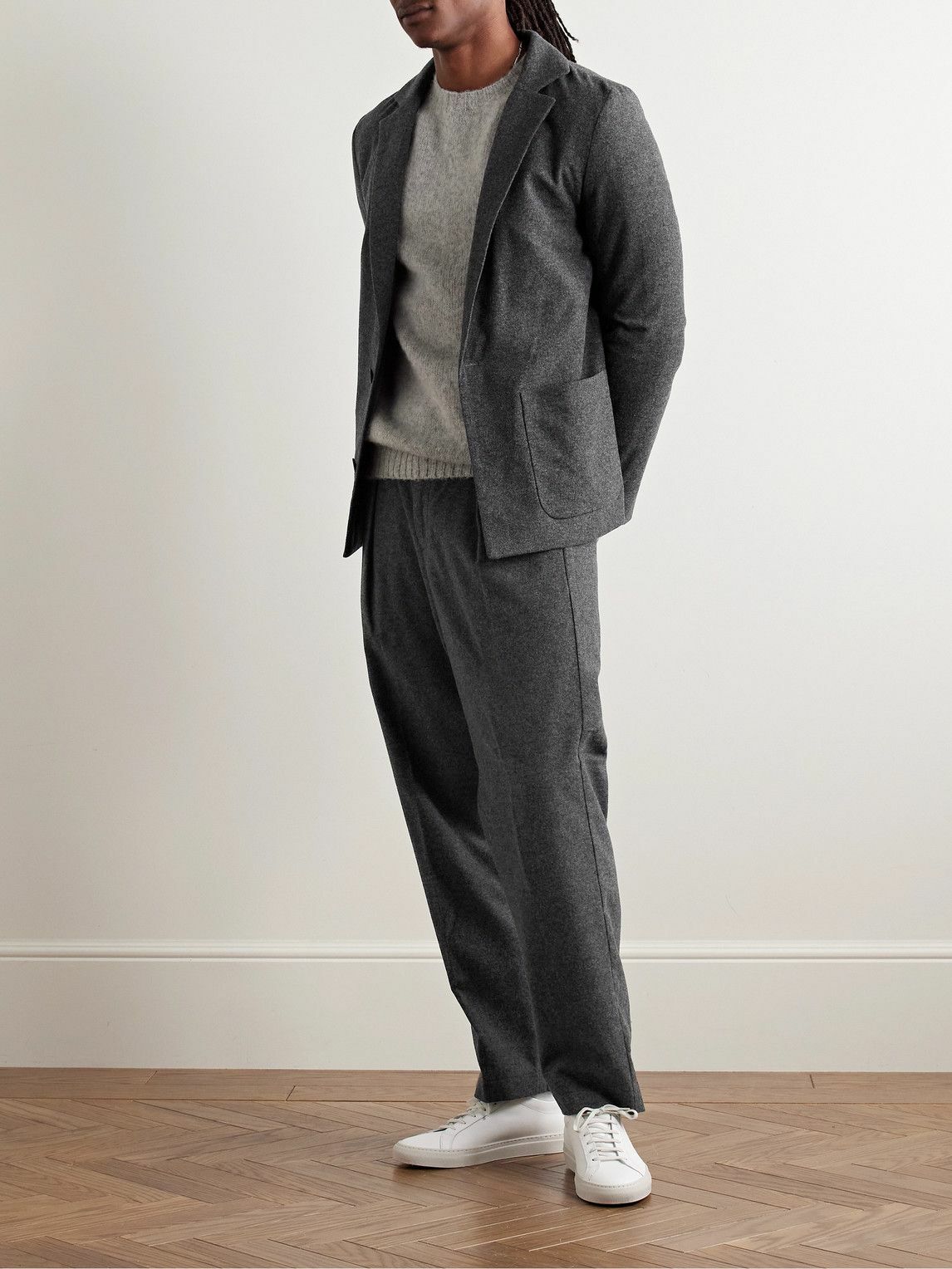 ボトムスその他 A.P.C. Anthracite Double-Breasted Jacket With Check Pattern Luc jacket | Cotton-wool gabardine | A.P.C. Ready-to-Wear