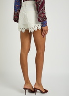 Rabanne Embroidered Denim Shorts Off White