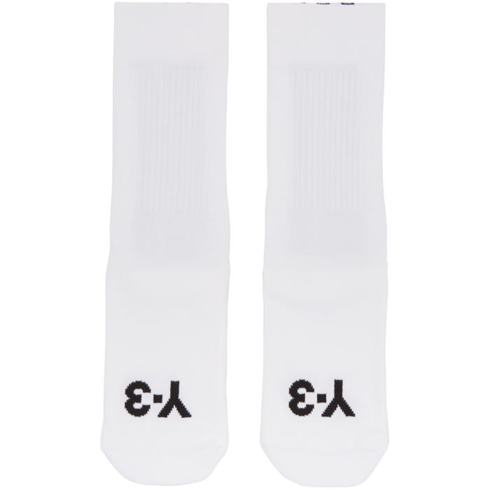 Y-3 White Logo Stripe Socks 